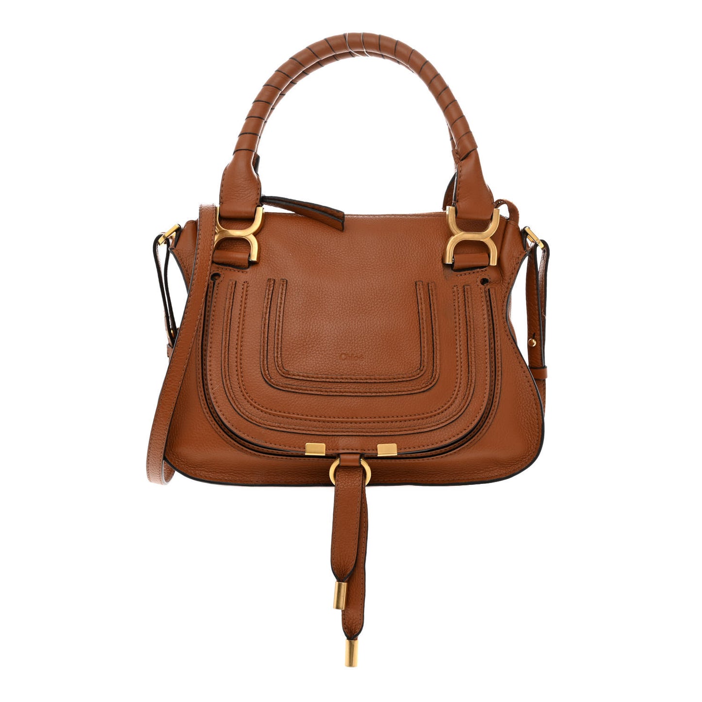 Calfskin Small Marcie Satchel Tan