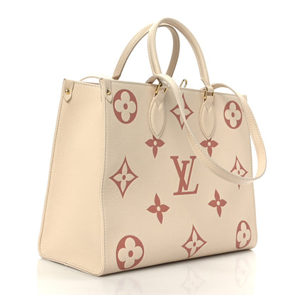 Louis Vuitton Empreinte Monogram Giant Onthego MM Creme Rose Trianon 3 of 8