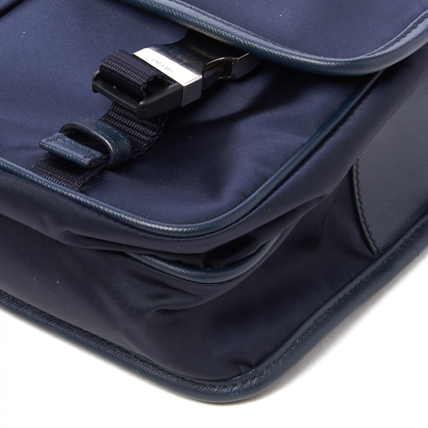 Tessuto Nylon Saffiano Logo Messenger Bag Baltico