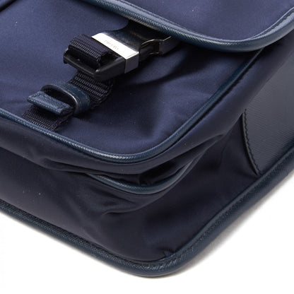 Prada Tessuto Nylon Saffiano Logo Messenger Bag Baltico 4 of 9