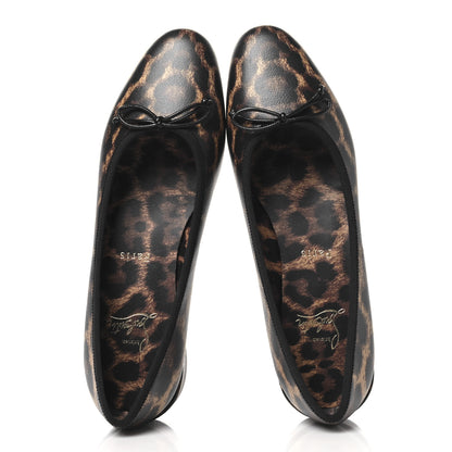 Christian Louboutin Calfskin Leopard Sweetie Jane Ballerina Flats 38.5 Multicolor 2 of 9