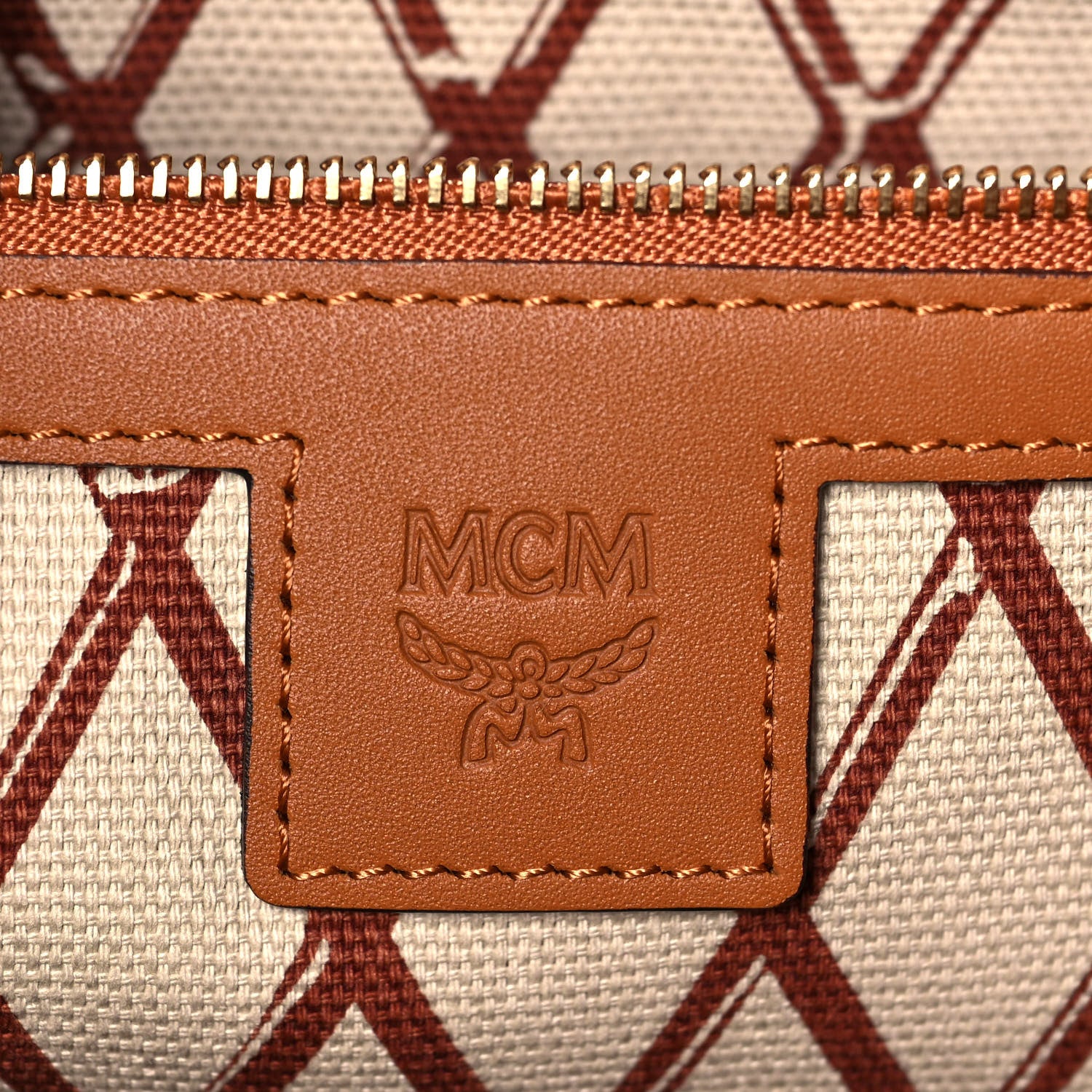 MCM Visetos Toni Shopper Tote Cognac 6 of 14