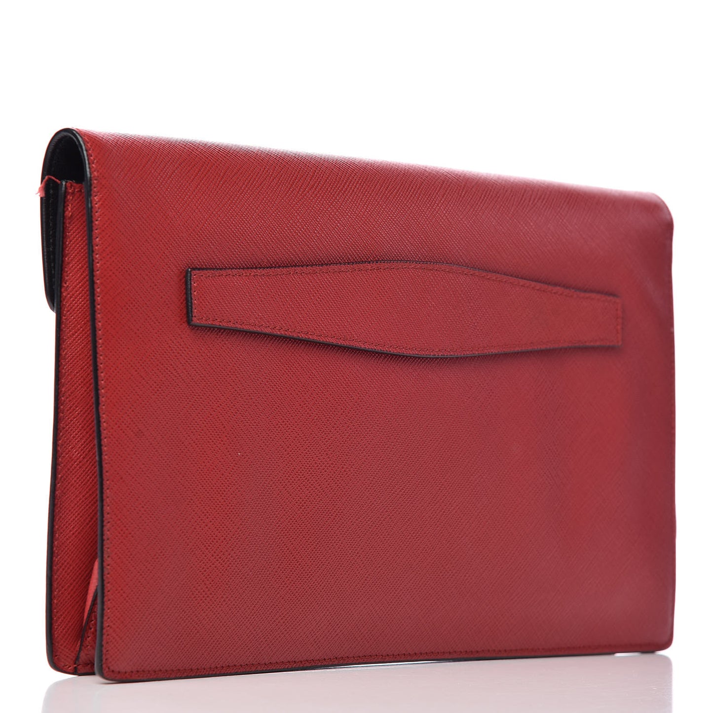 Saffiano Lux Sound Clutch Fuoco