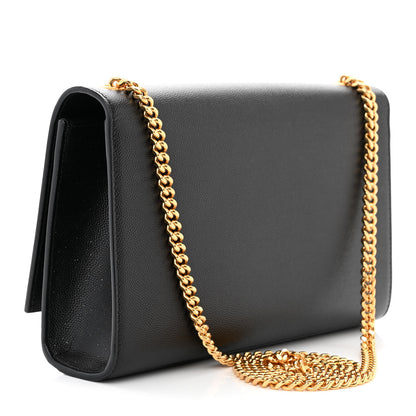 Saint Laurent Grain De Poudre Medium Classic Monogram Kate Satchel Black 3 of 11