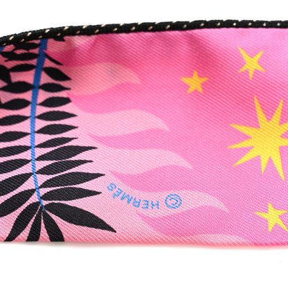 Hermes Silk Sous Le Charme D Orphee Baguette Twilly Rose Bleu Black 4 of 4