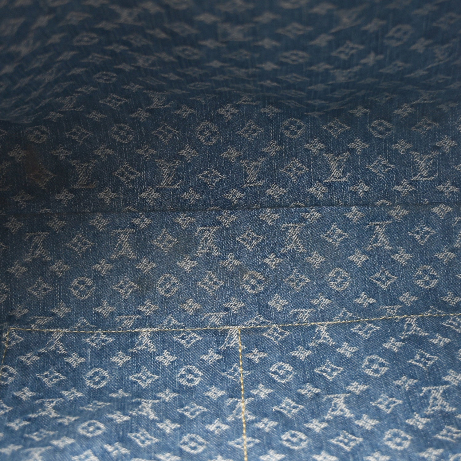 Louis Vuitton Monogram Denim CarryAll MM Blue 6 of 11