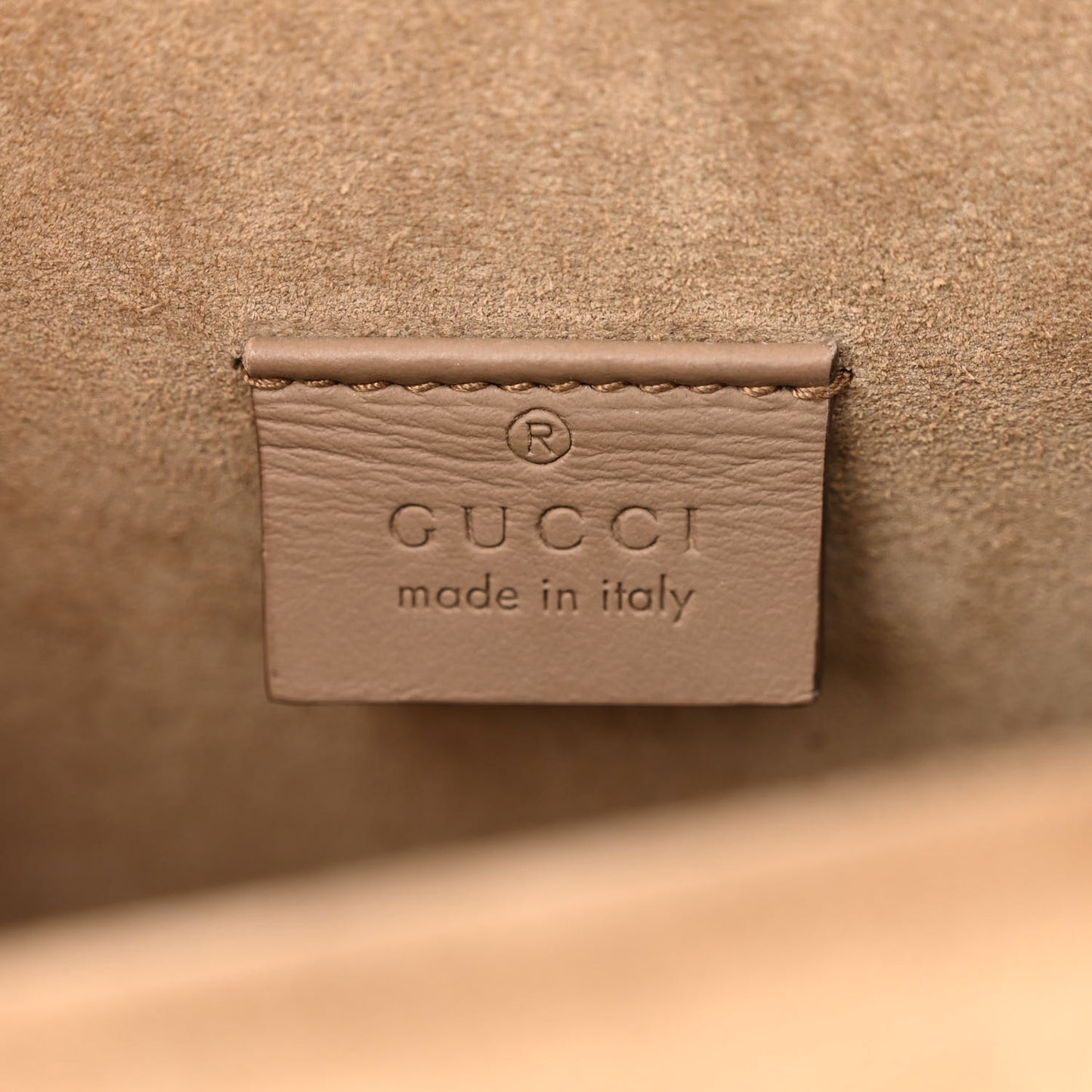 GG Supreme Monogram Suede Crystal Small Dionysus Shoulder Bag Beige Ebony Taupe