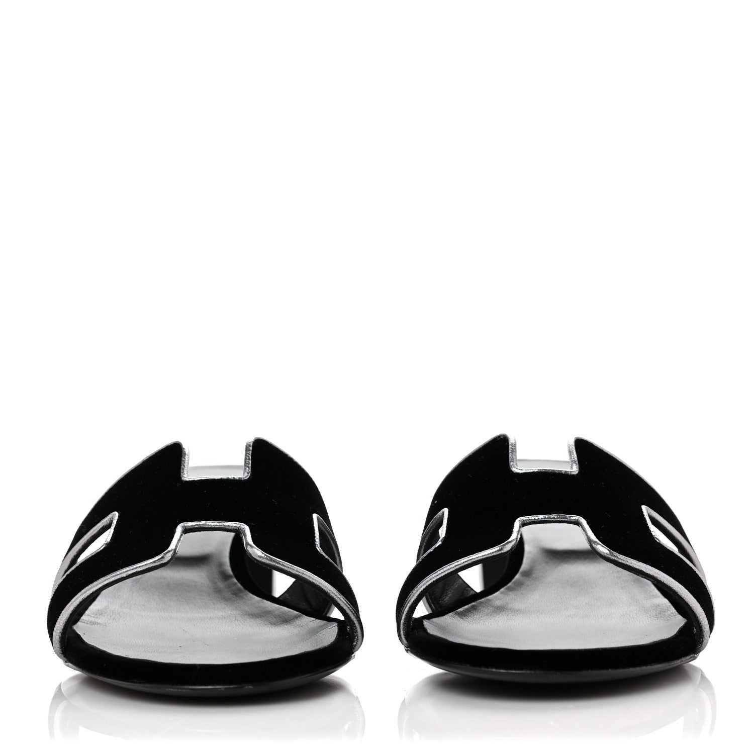 Hermes Velvet Nappa Oasis Sandals 37.5 Argent Vieilli 2 of 10