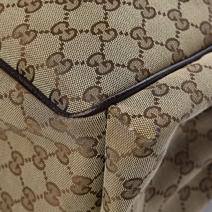 Gucci Monogram Natural Pigskin Large Diaper Bag Beige Ebony Cocoa Dark Chocolate 12 of 13