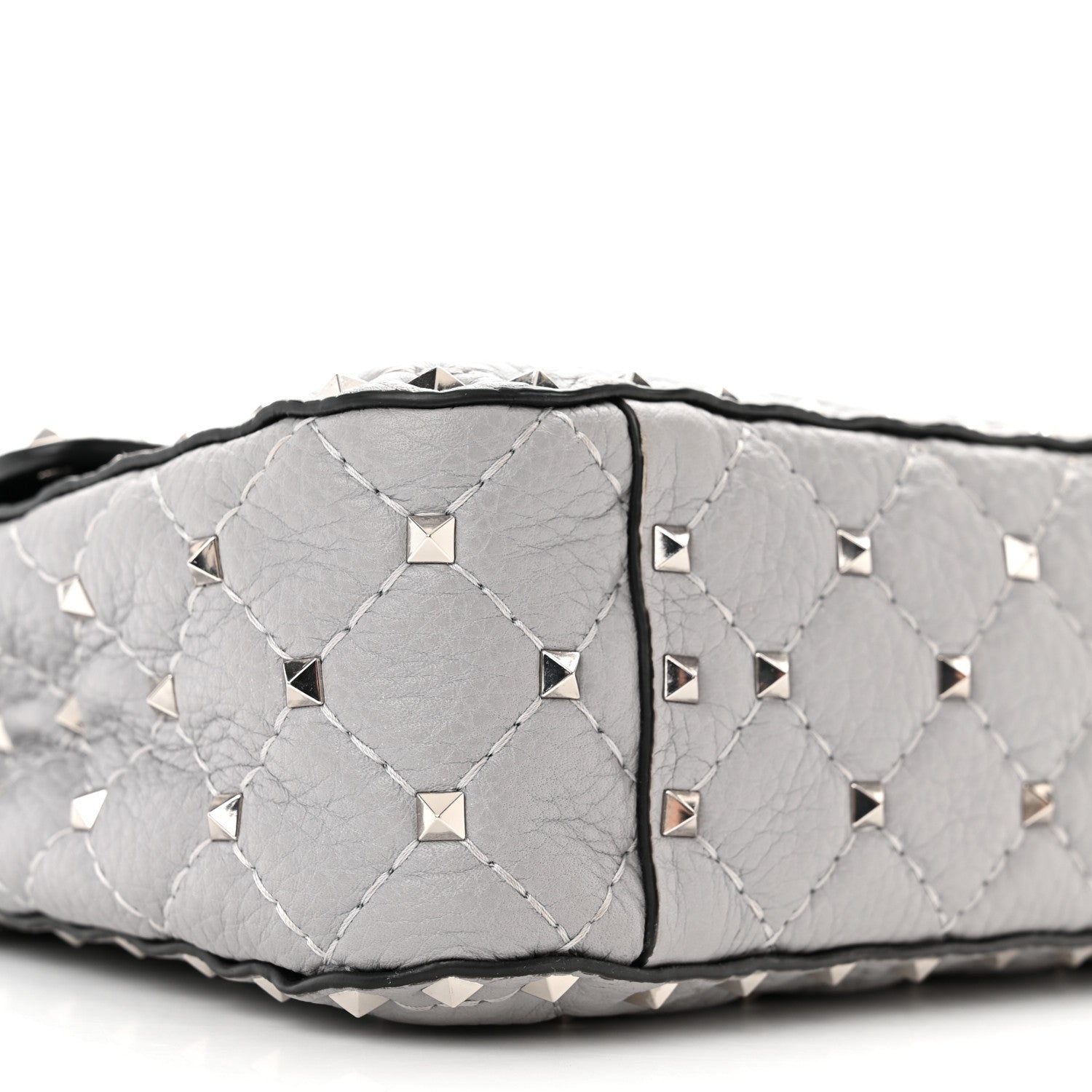 Valentino Garavani Grained Calfskin Ombre Medium Rockstud Spike Shoulder Bag Grey 8 of 11