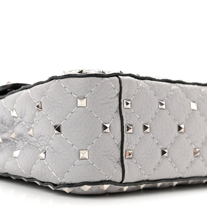 Valentino Garavani Grained Calfskin Ombre Medium Rockstud Spike Shoulder Bag Grey 8 of 11