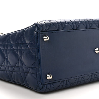 Christian Dior Lambskin Cannage Large Lady Dior Navy Blue 9 of 10
