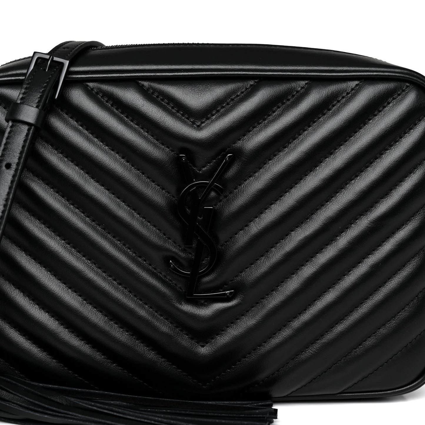 Calfskin Matelasse Monogram Monochrome Lou Camera Bag Black