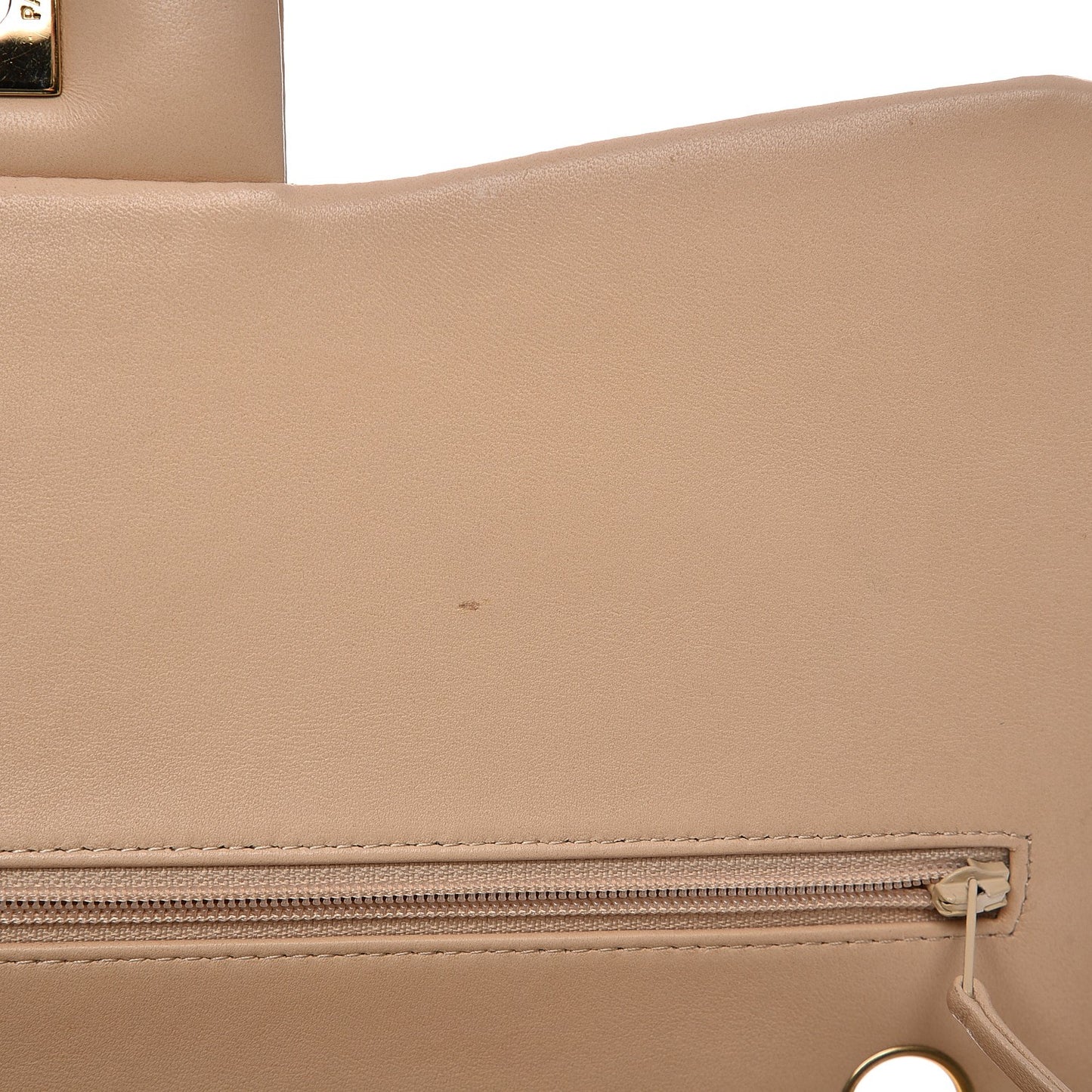 Lambskin Quilted Jumbo Double Flap Beige Clair