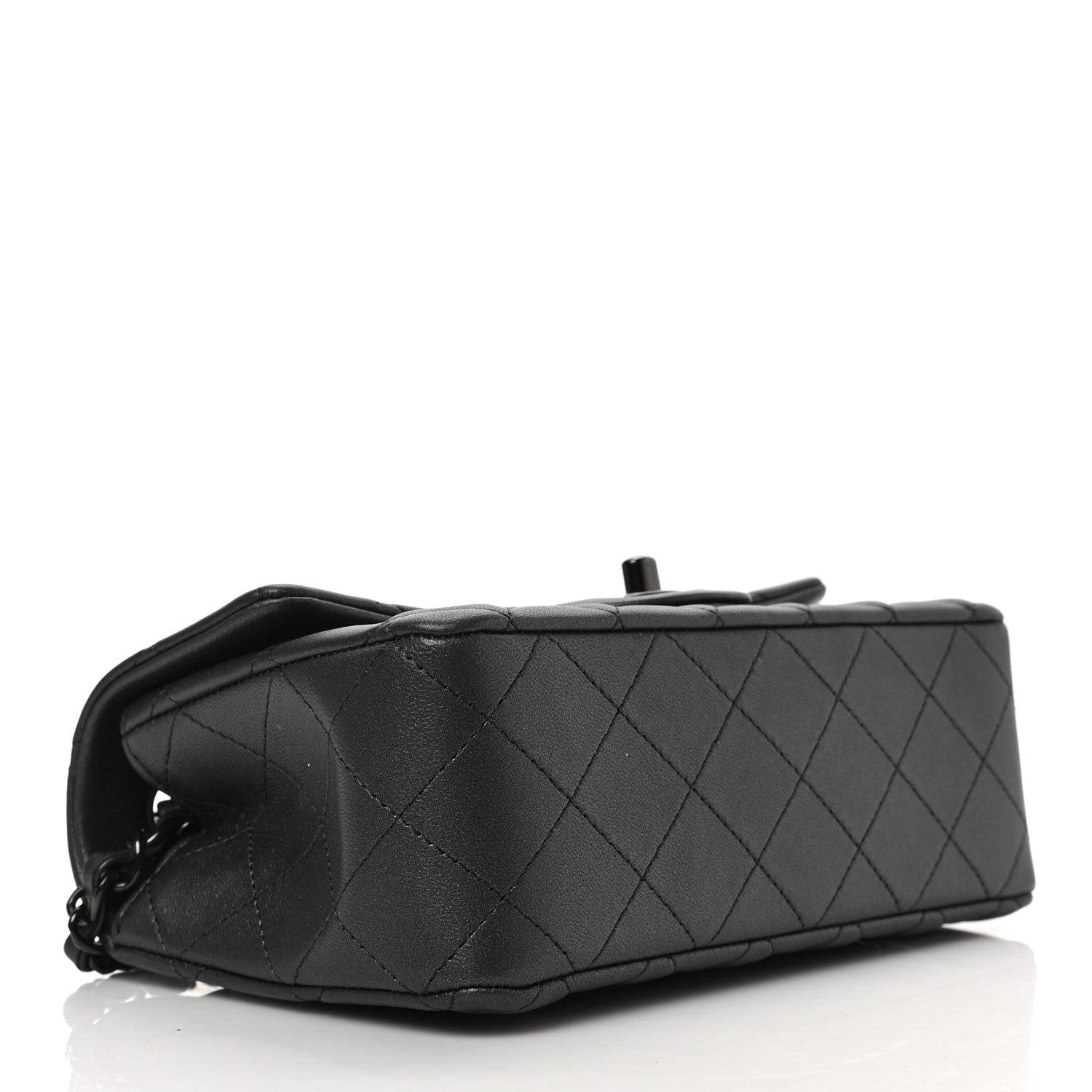Chanel Pearly Lambskin Quilted Mini Rectangular Flap So Black 4 of 9
