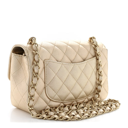 Chanel Metallic Lambskin Quilted Mini Rectangular Flap Gold 2 of 10