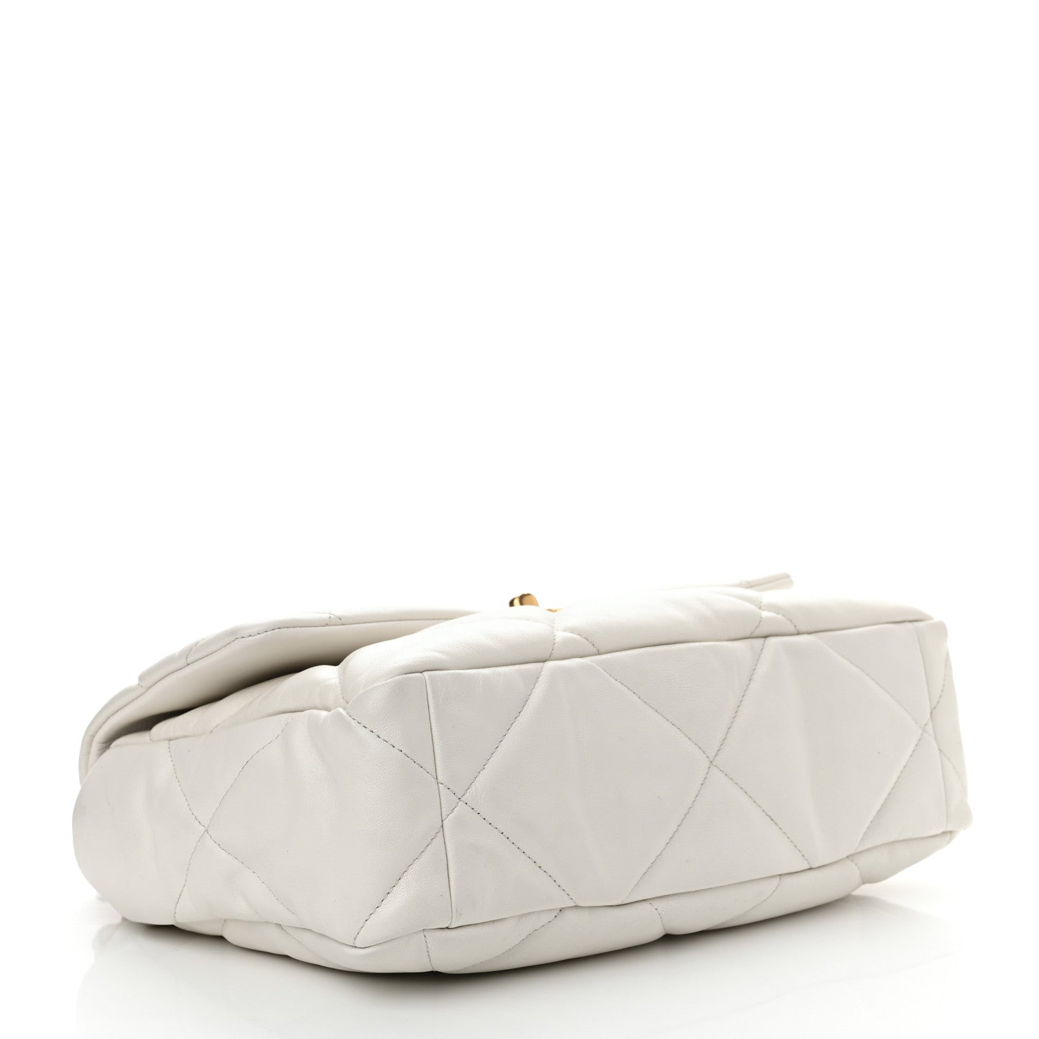Chanel Goatskin Quilted Large Chanel 19 Flap White 4 of 11