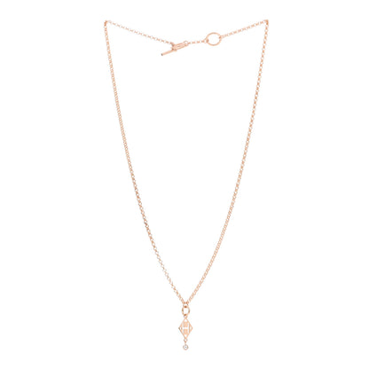 Hermes 18K Rose Gold Diamond Gambade Pendant Necklace 3 of 6