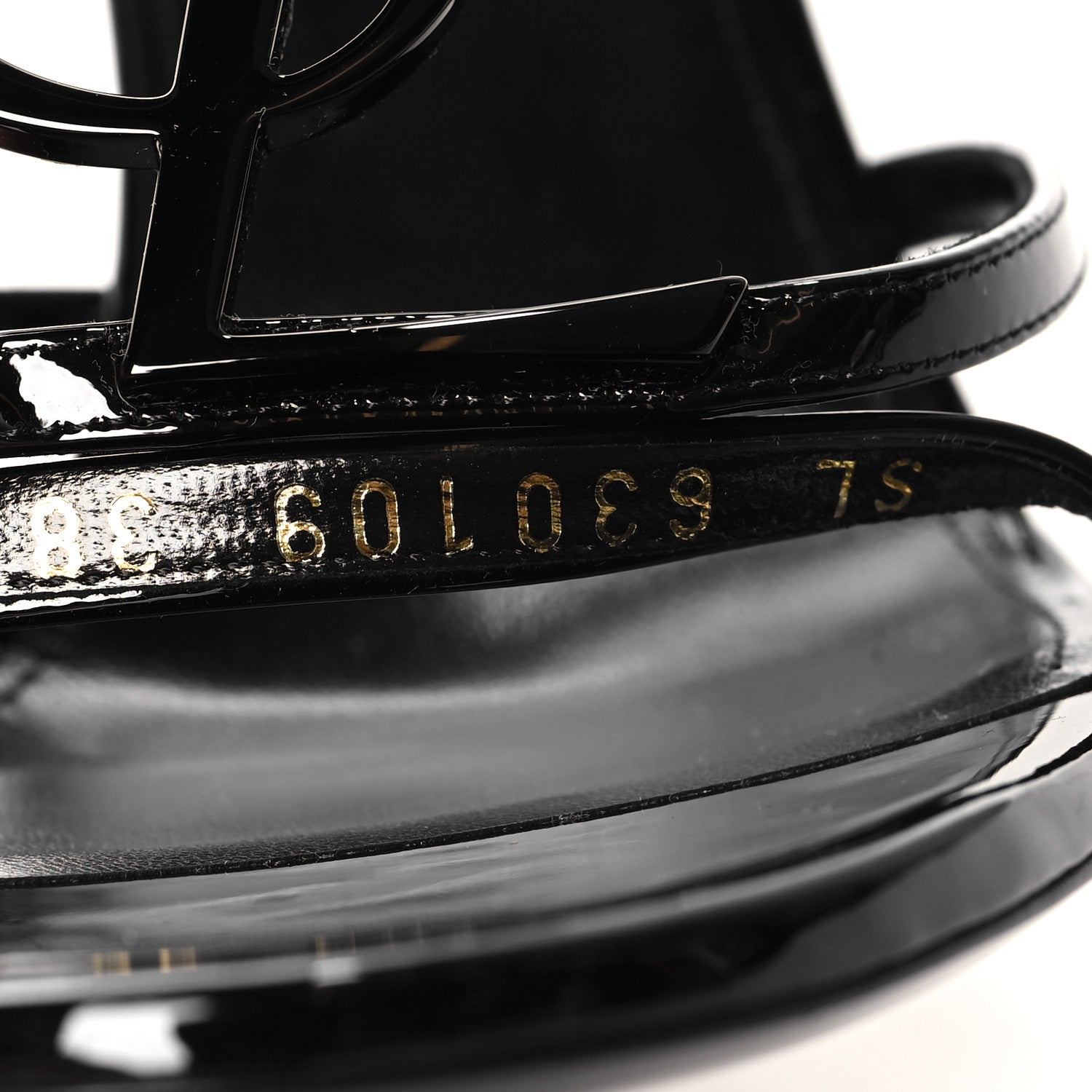 Saint Laurent Patent Cassandra 100 Sandals 38 Black 7 of 9