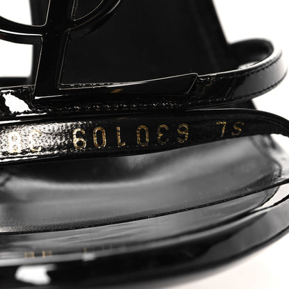 Saint Laurent Patent Cassandra 100 Sandals 38 Black 7 of 9