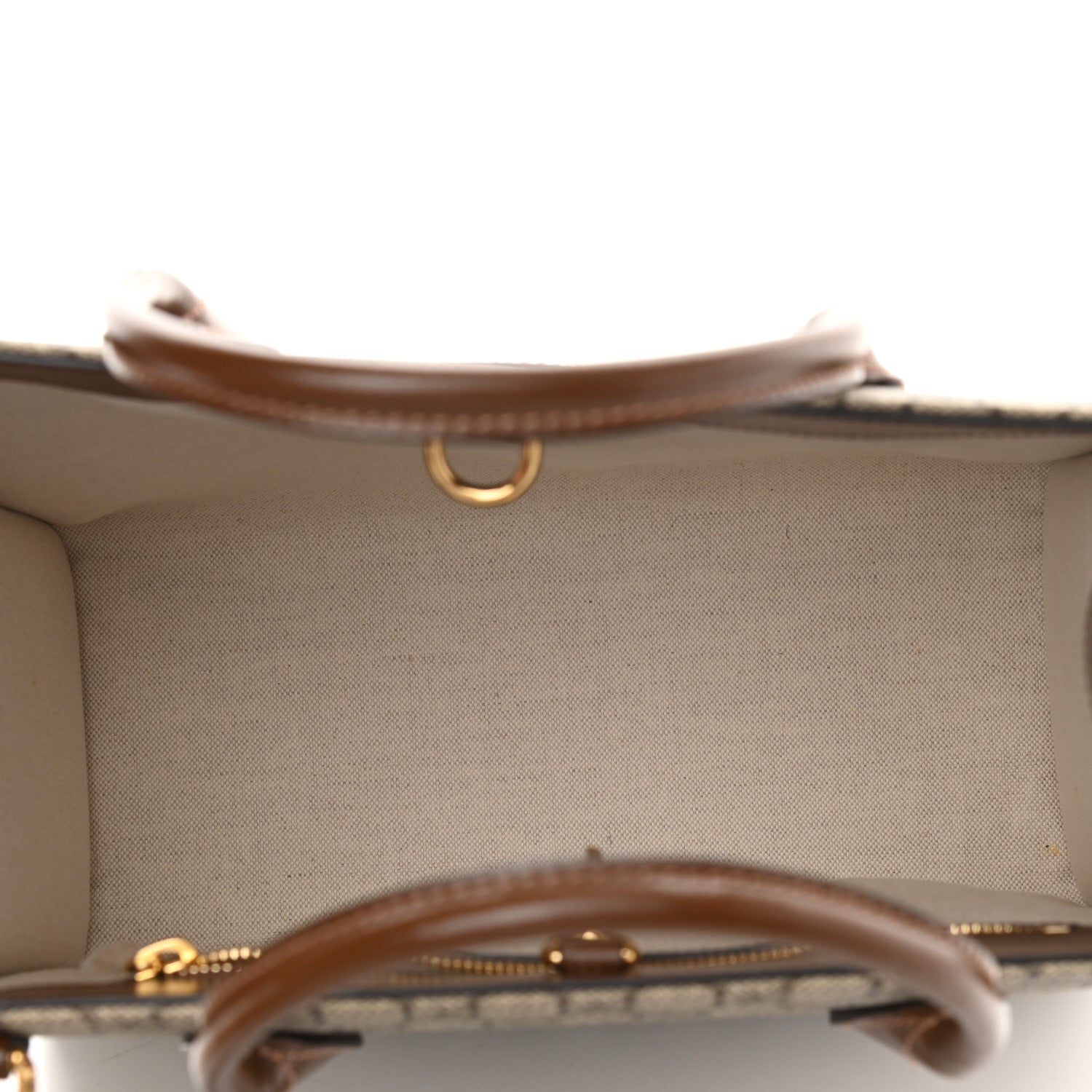 Gucci GG Supreme Monogram Azalea Calfskin Small Retro Interlocking G Tote Bag Beige Ebony Brown Sugar 5 of 9