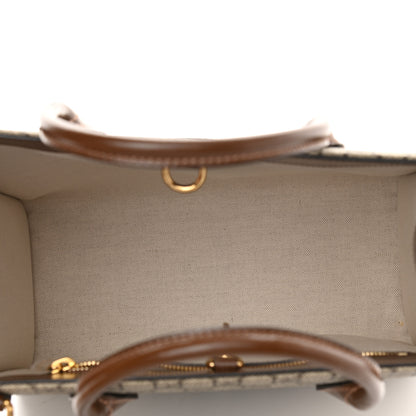 Gucci GG Supreme Monogram Azalea Calfskin Small Retro Interlocking G Tote Bag Beige Ebony Brown Sugar 5 of 9
