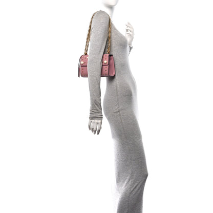 Gucci Calfskin Studded Small Padlock Shoulder Bag Carmine Rose 2 of 13