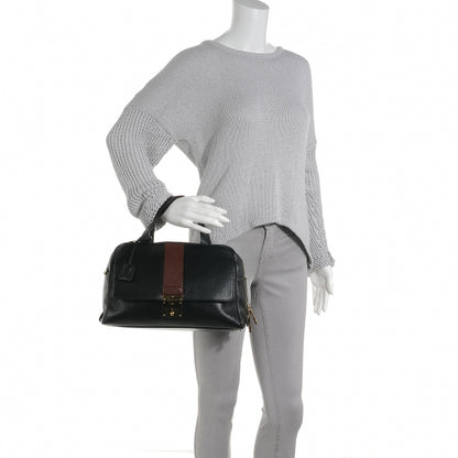 Marc Jacobs Leather Bi-Color Frankie Zip Satchel Black Chestnut 2 of 7