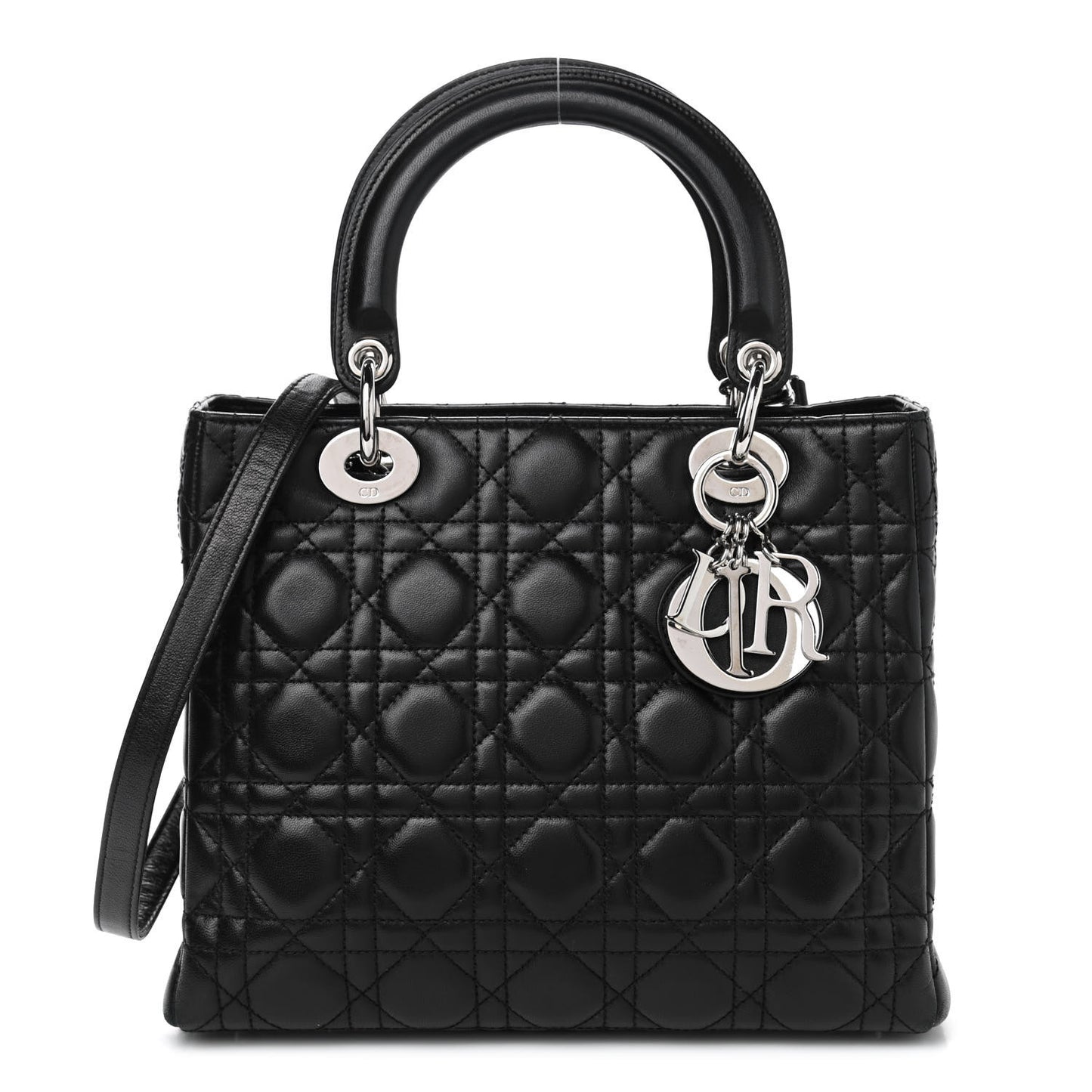 Lambskin Cannage Medium Lady Dior Black