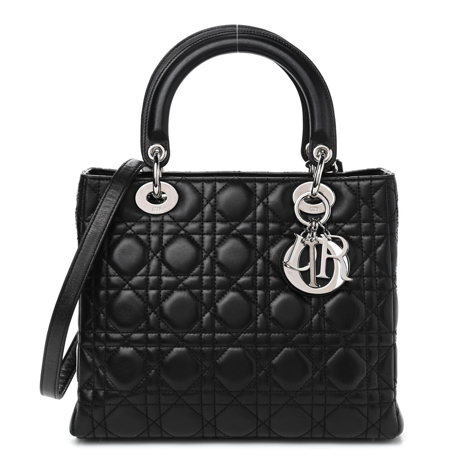 Christian Dior Lambskin Cannage Medium Lady Dior Black 1 of 4