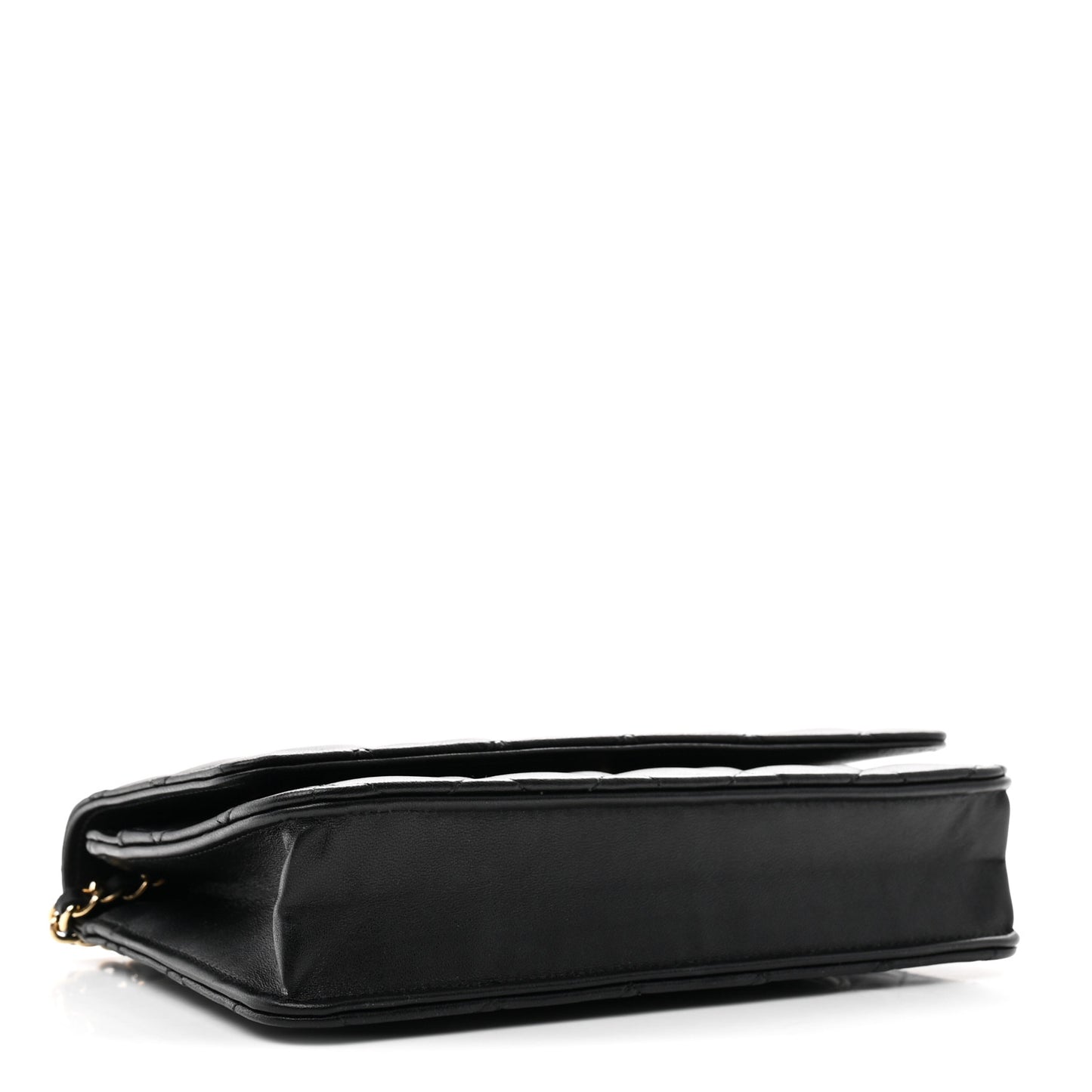 Lambskin Quilted Wallet On Chain WOC Black