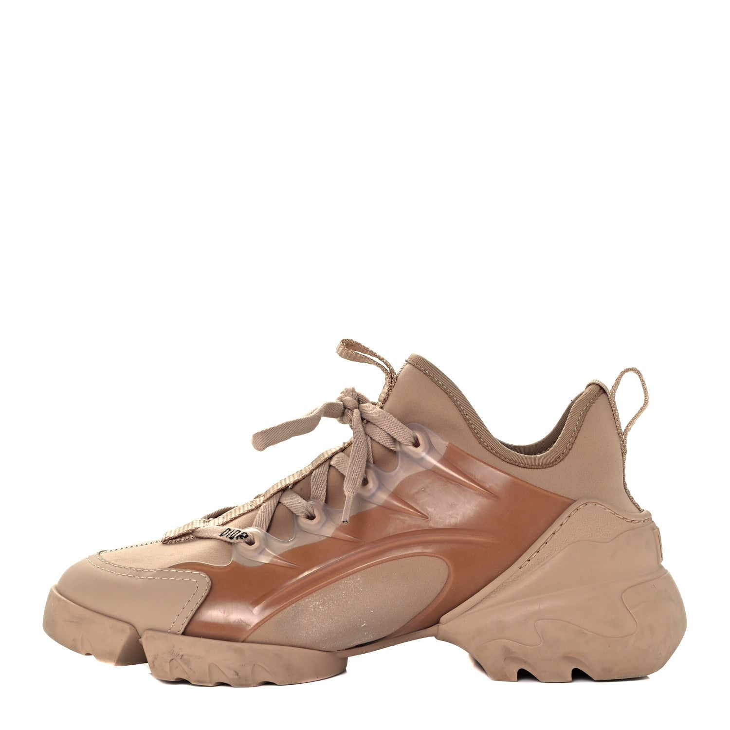 Christian Dior Neoprene Rubber Womens D-Connect Sneakers 38 Nude 1 of 10