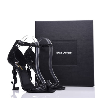Saint Laurent Glitter Opyum 110 Sandals 39 Black 11 of 11