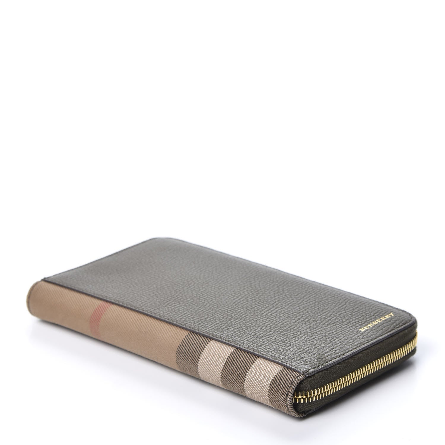 Burberry House Check Calfskin Renfrew Long Zip Around Wallet Green 3 of 10