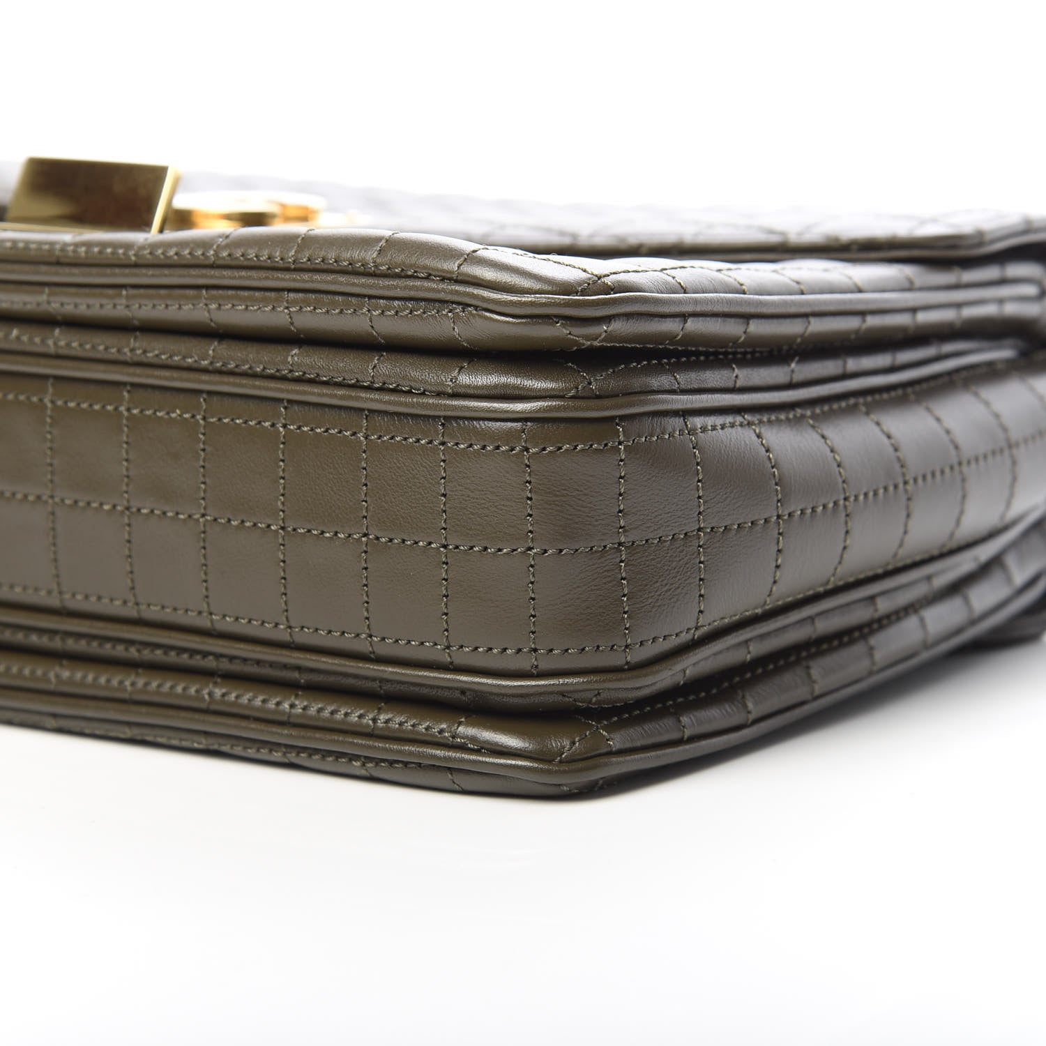 Celine Calfskin Quilted Medium C Bag Khaki 10 of 11