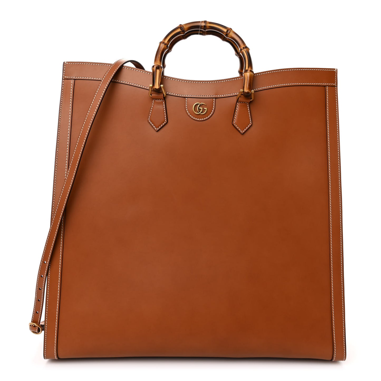 Calfskin Studded Maxi Diana Tote Bag Cuir
