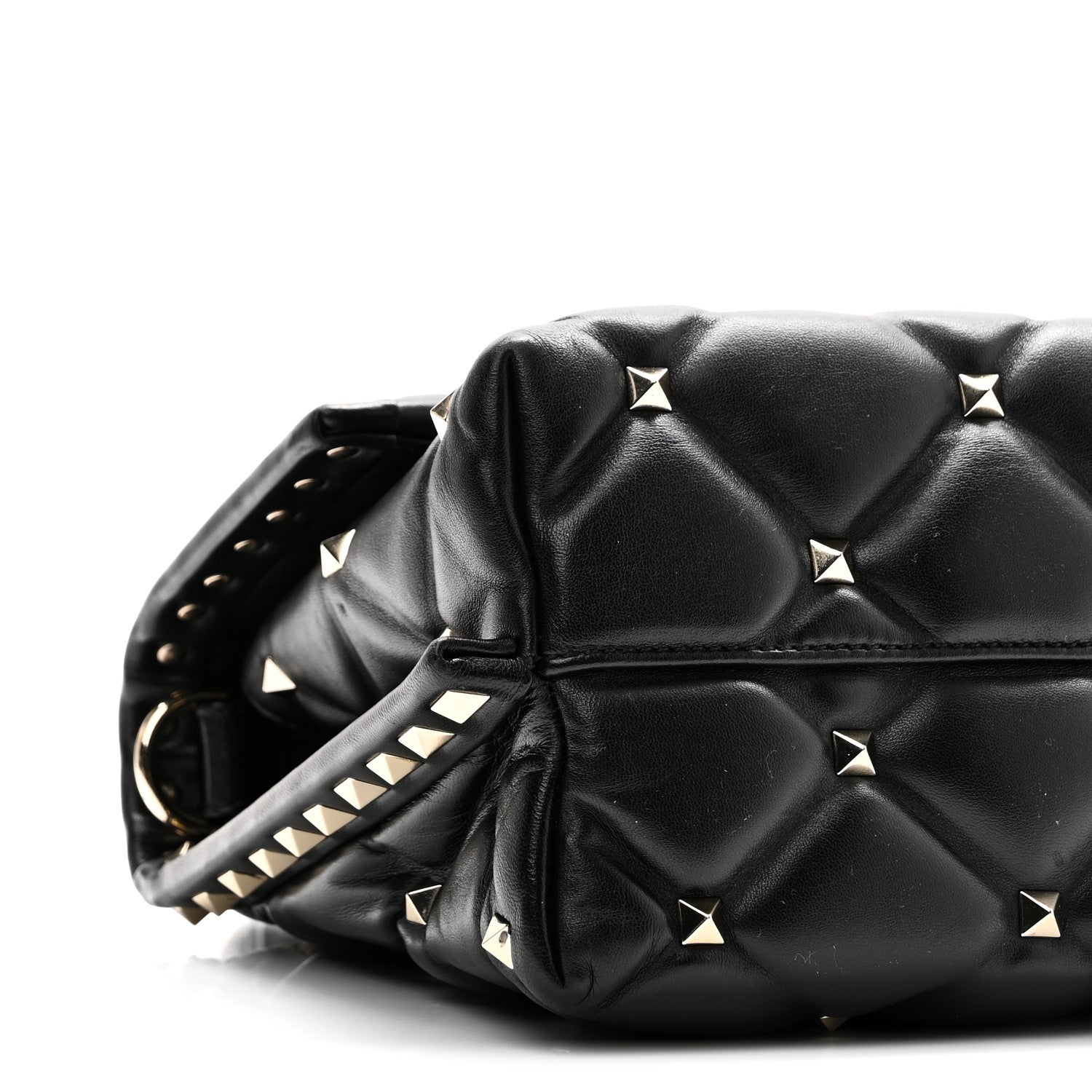 Valentino Garavani Lambskin VLTN Print Candystud Top Handle Bag