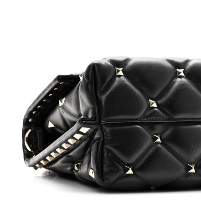 Valentino Garavani Lambskin VLTN Print Candystud Top Handle Bag Black 7 of 8