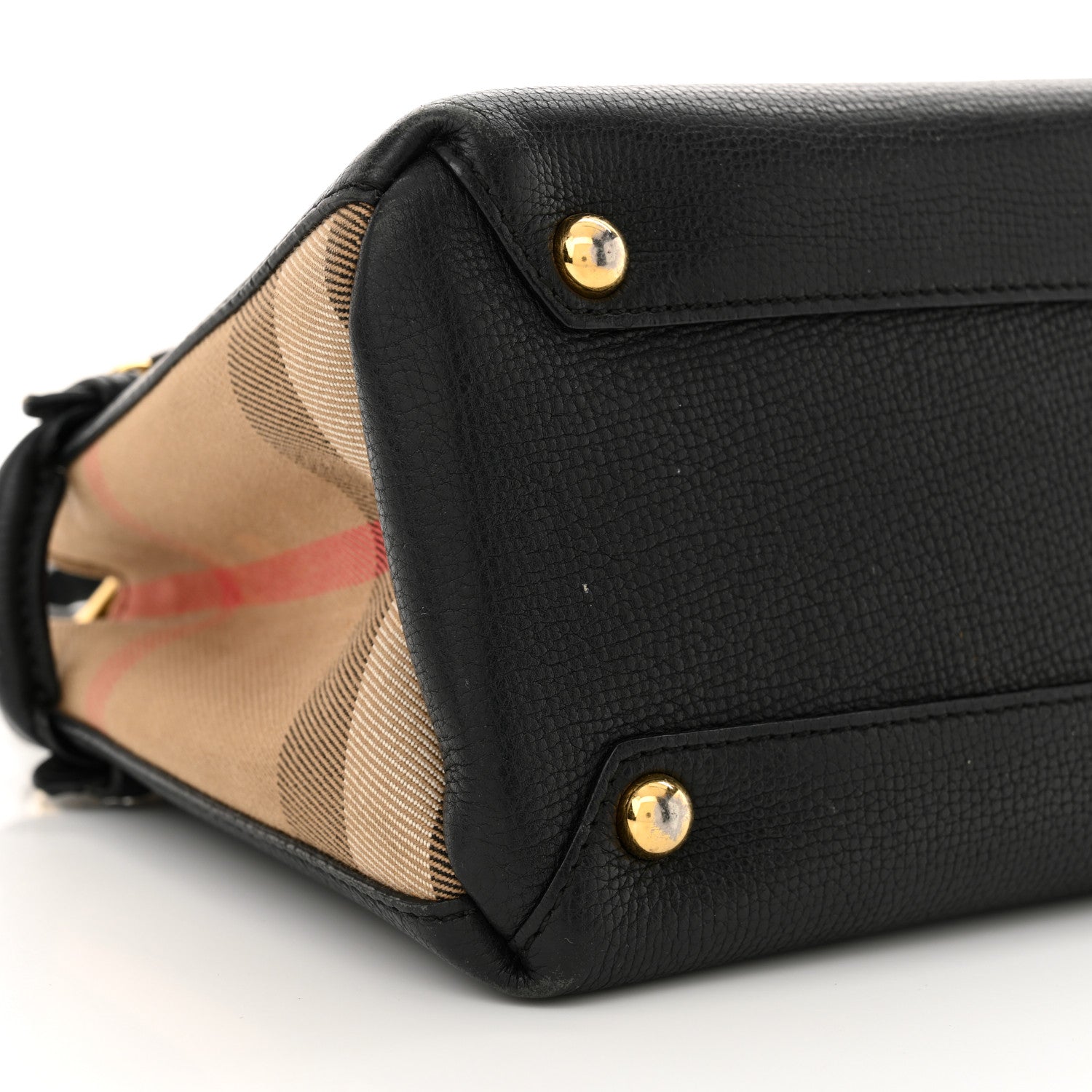 Burberry Derby Calfskin House Check Baby Banner Tote Black 8 of 16