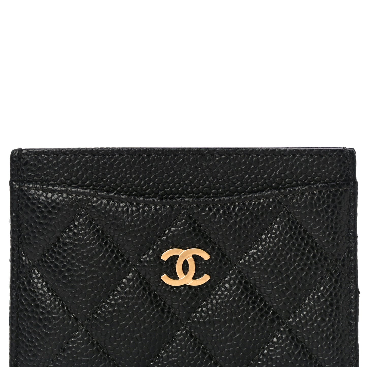 Caviar Quilted Card Holder Black