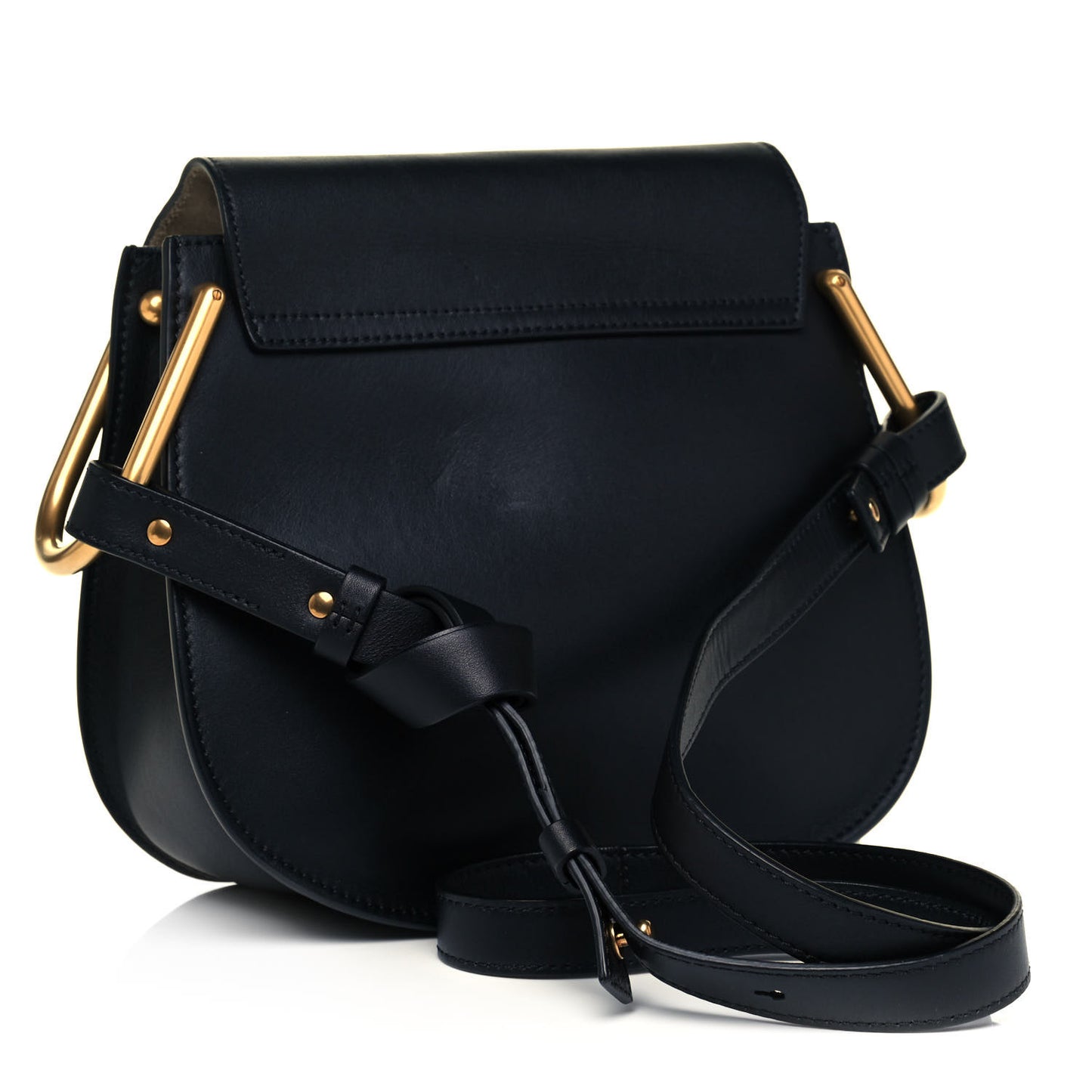 Calfskin Studded Small Hudson Shoulder Bag Black