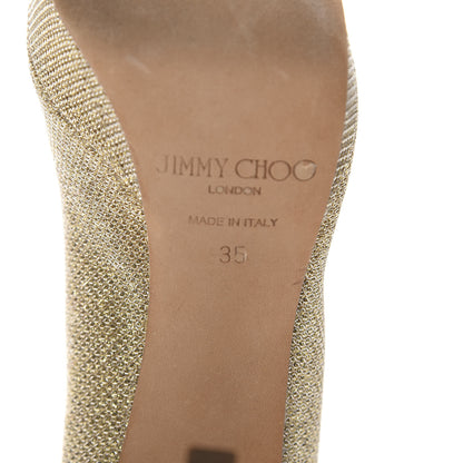 Jimmy Choo Lame Glitter Dahlia Pumps 35 Gold 8 of 9