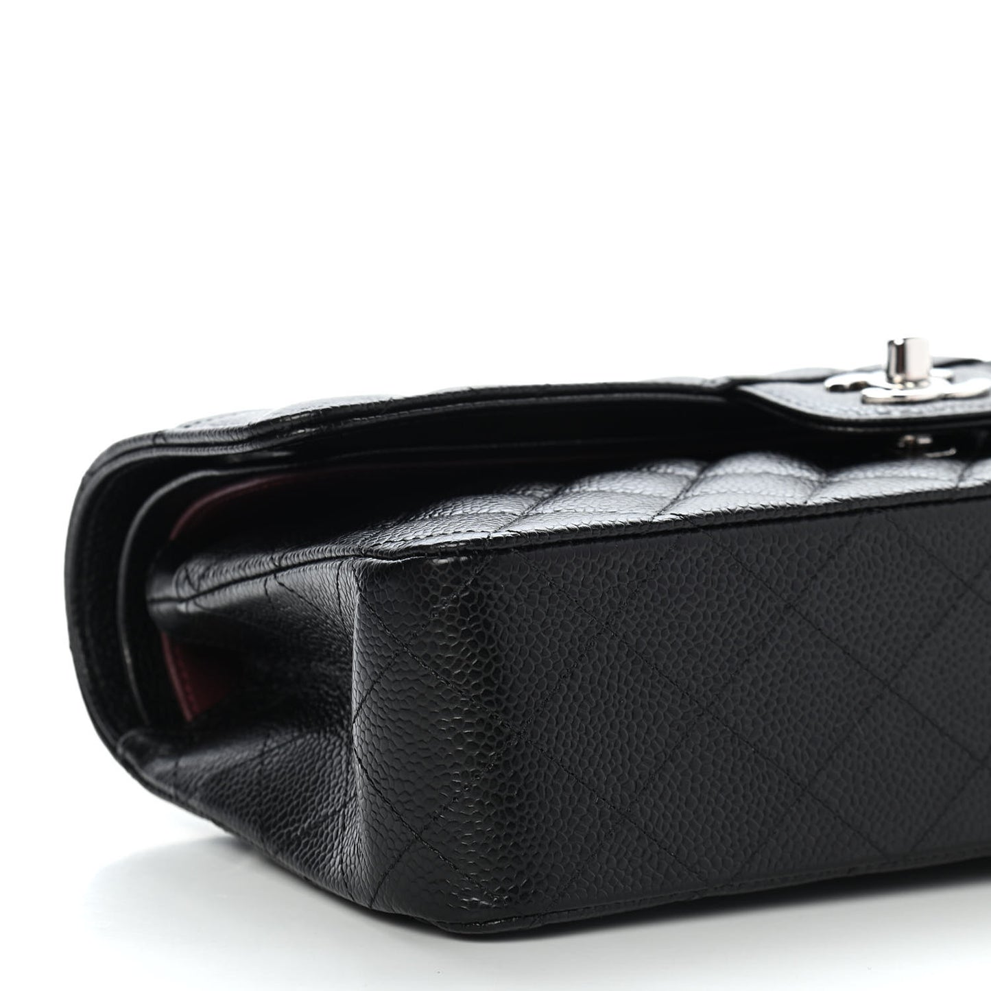 Caviar Quilted Medium Double Flap Black