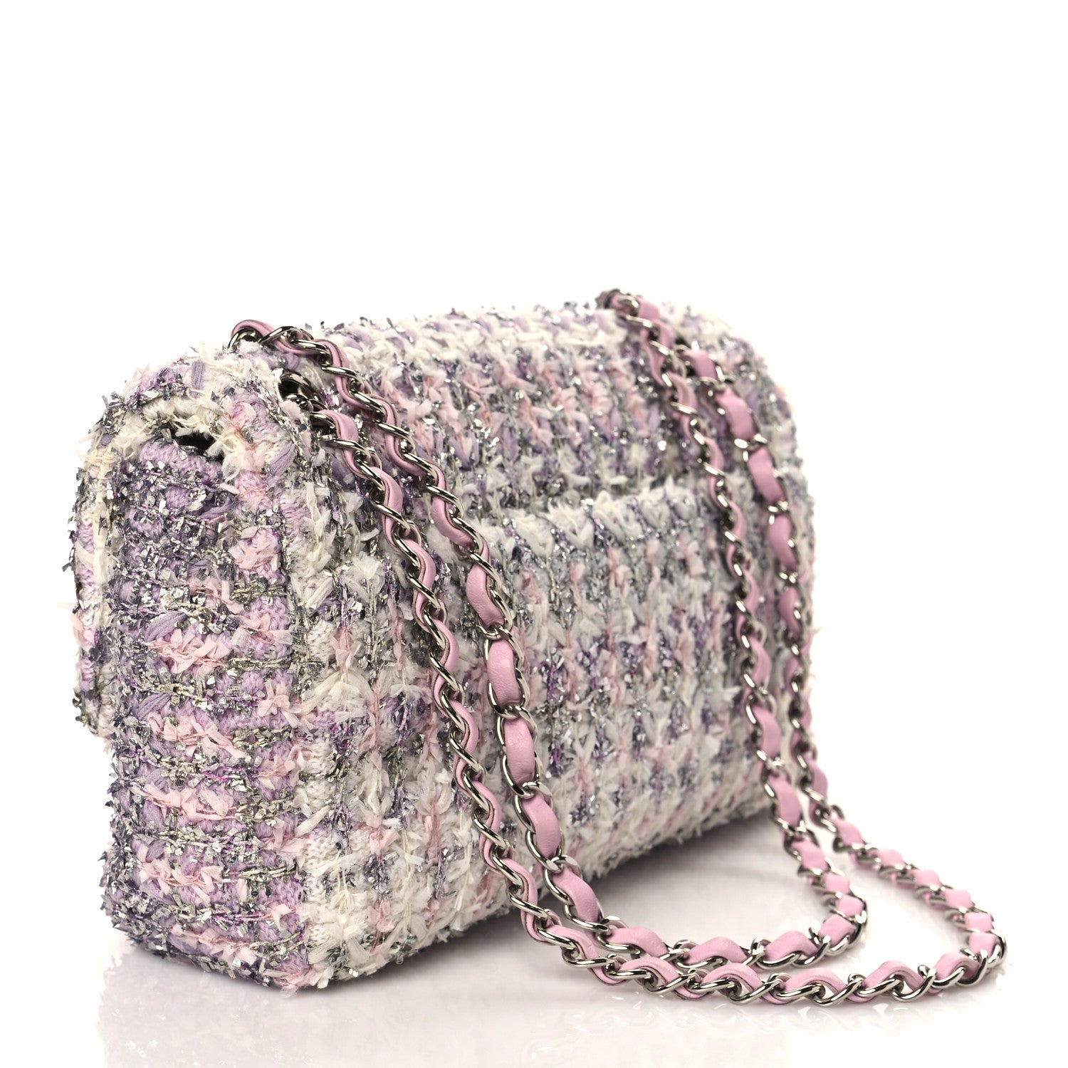 Chanel Tweed Medium Single Flap Pink 3 of 10