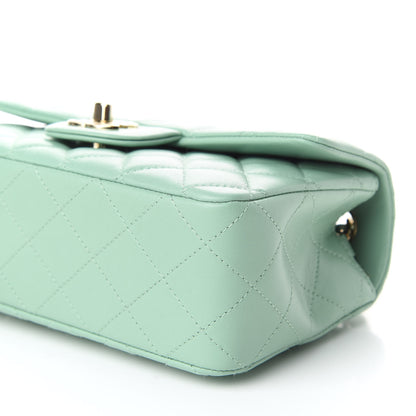 Chanel Lambskin Quilted Mini Rectangular Flap Light Green 7 of 9