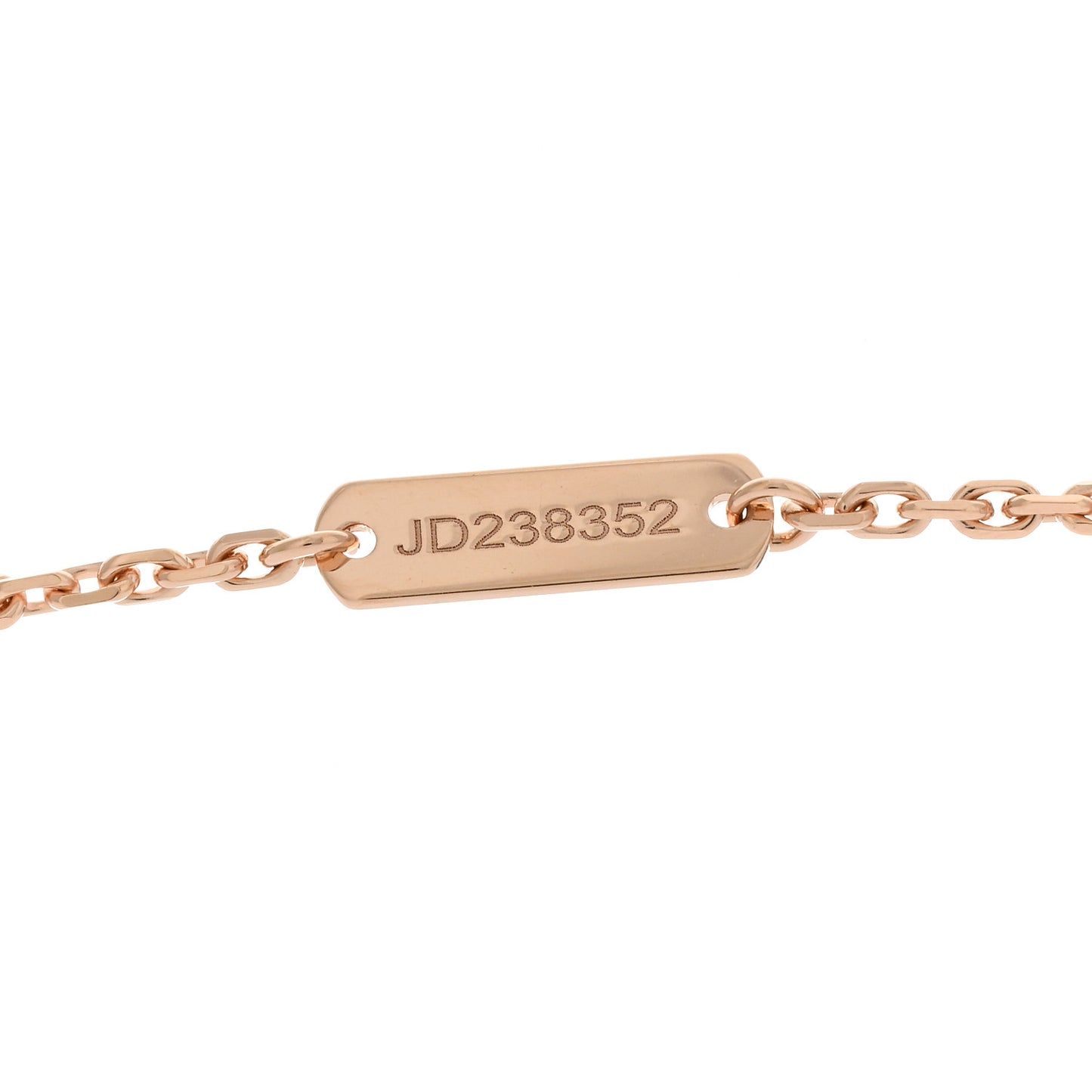 18K Rose Gold Gray Mother of Pearl Vintage Alhambra Pendant Necklace