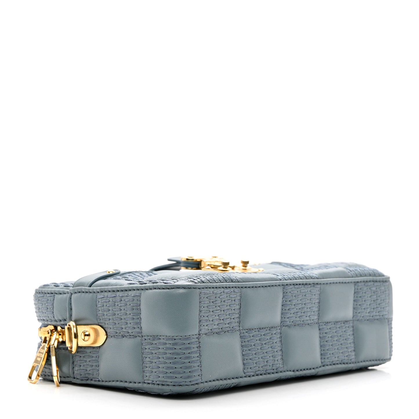 Lambskin Damier Quilt Troca PM Glacier