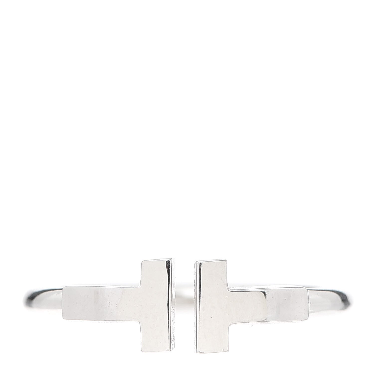 Tiffany 18K White Gold T Wire Ring 53 6.25 1 of 5