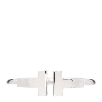 Tiffany 18K White Gold T Wire Ring 53 6.25 1 of 5