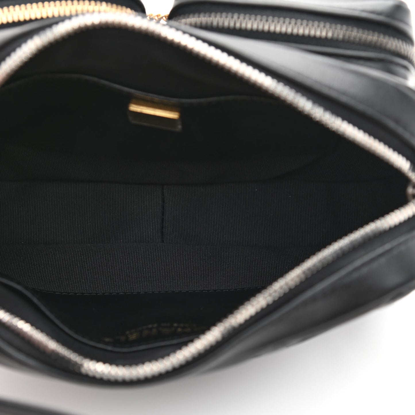 Calfskin Quilted Small Camera Case Black